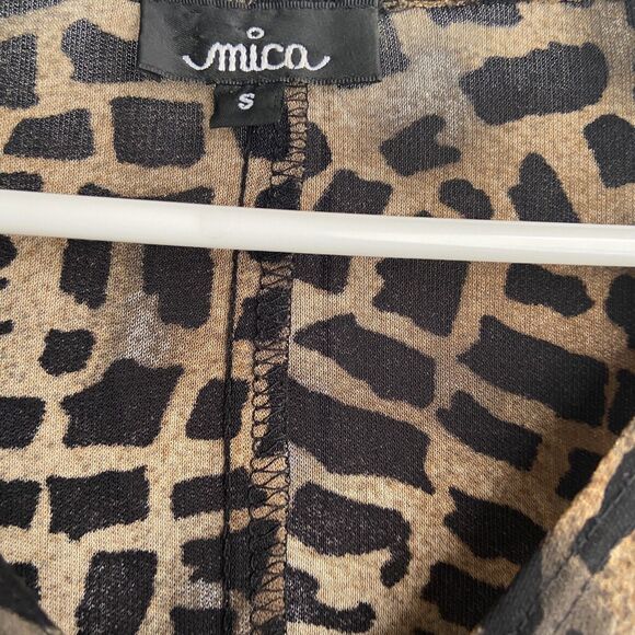 Mica Midi Dress Neutral Brown and Black Square Pattern | Size Small - Picture 3 of 4